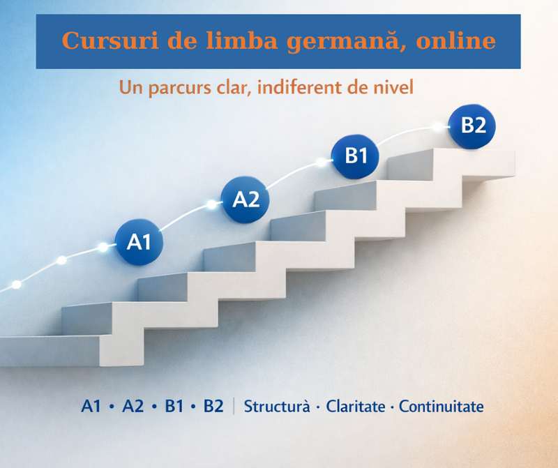 Descopera o gama completa de cursuri online de limba germana, adaptate fiecarui cursant, indiferent de nivel!